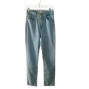 Zara Women's High Rise Jeans Size 4 Blue Straight Leg Full Length 31” Inseam